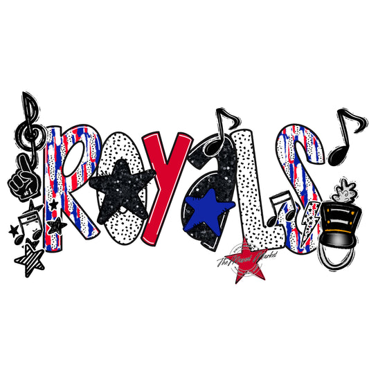 Royals Band Scrape-Royal Blue & Red