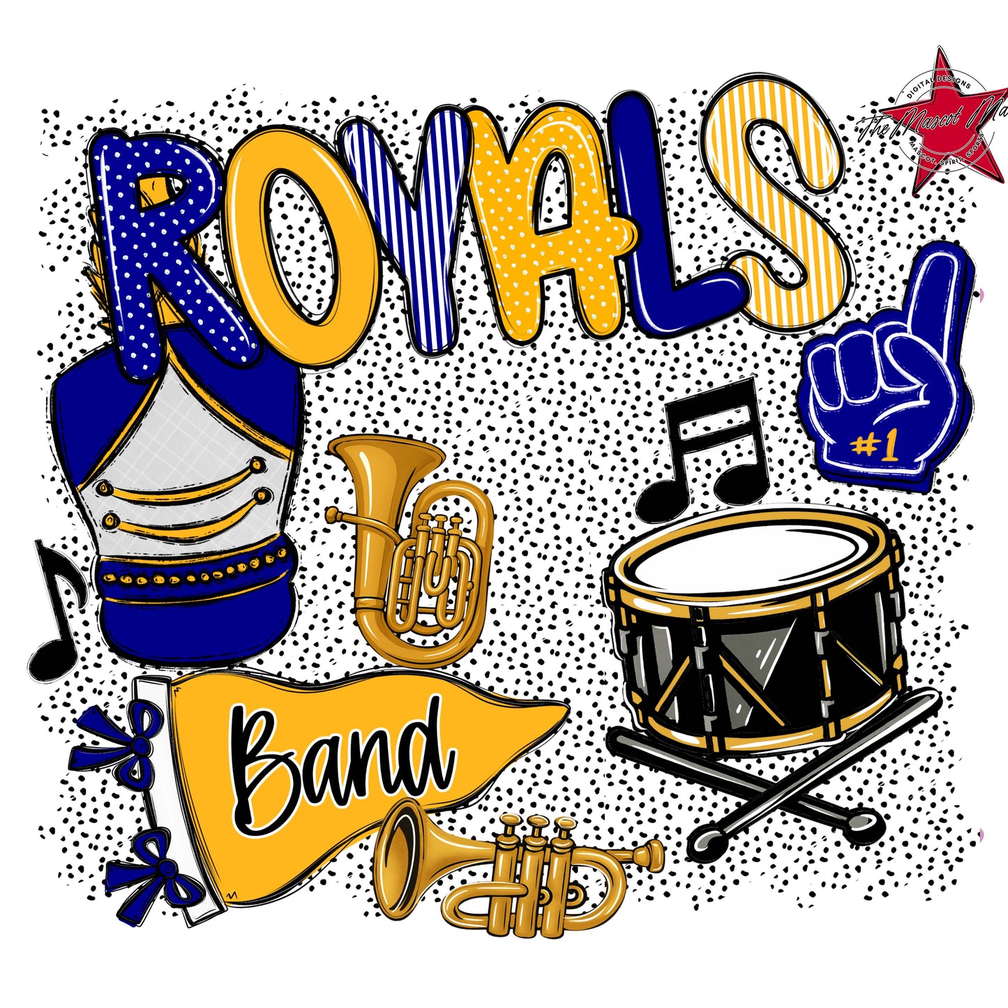 Royals Band Spirit-Blue & Yellow