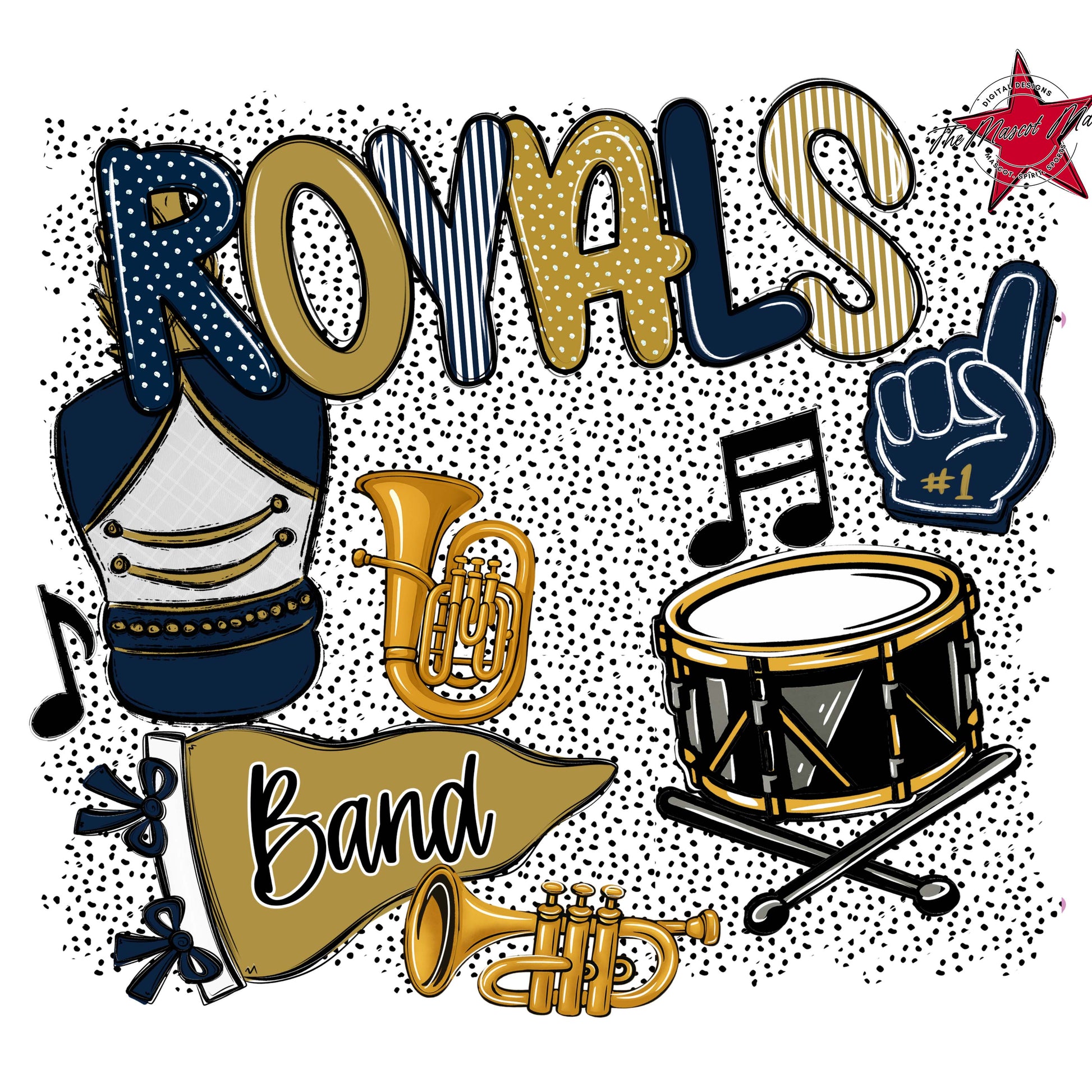 Royals Band Spirit-Navy & Gold