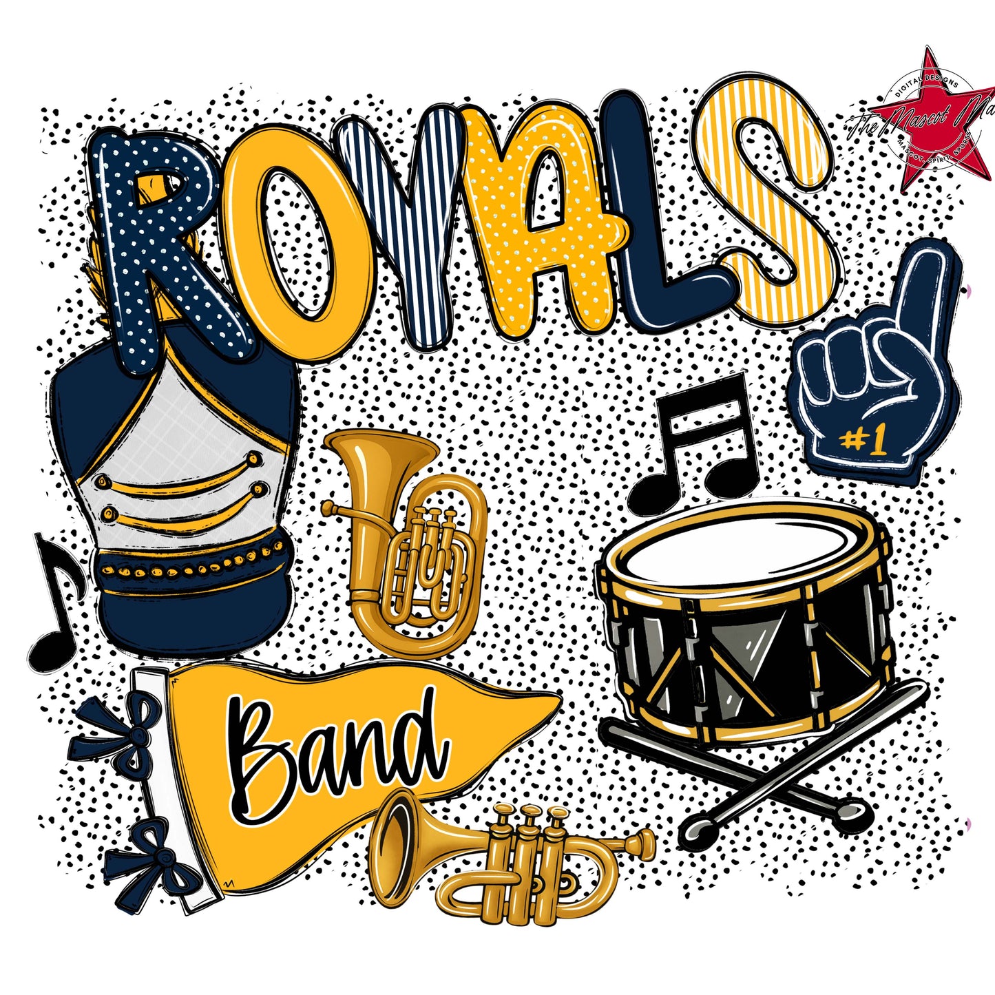 Royals Band Spirit-Navy & Yellow