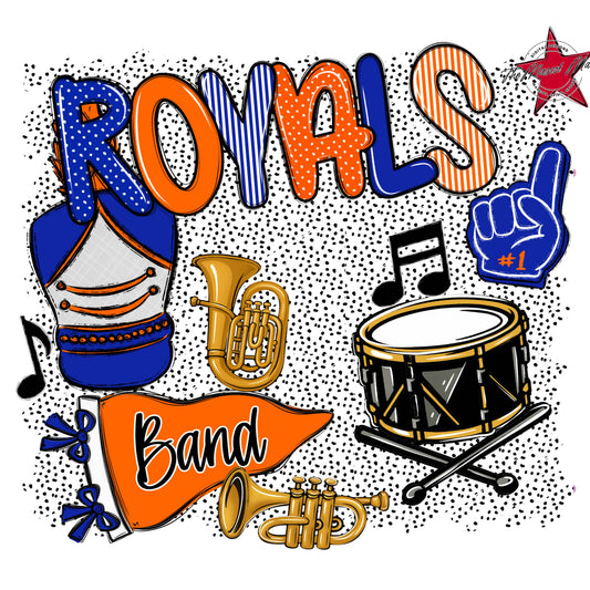 Royals Band Spirit-Royal Blue & Orange
