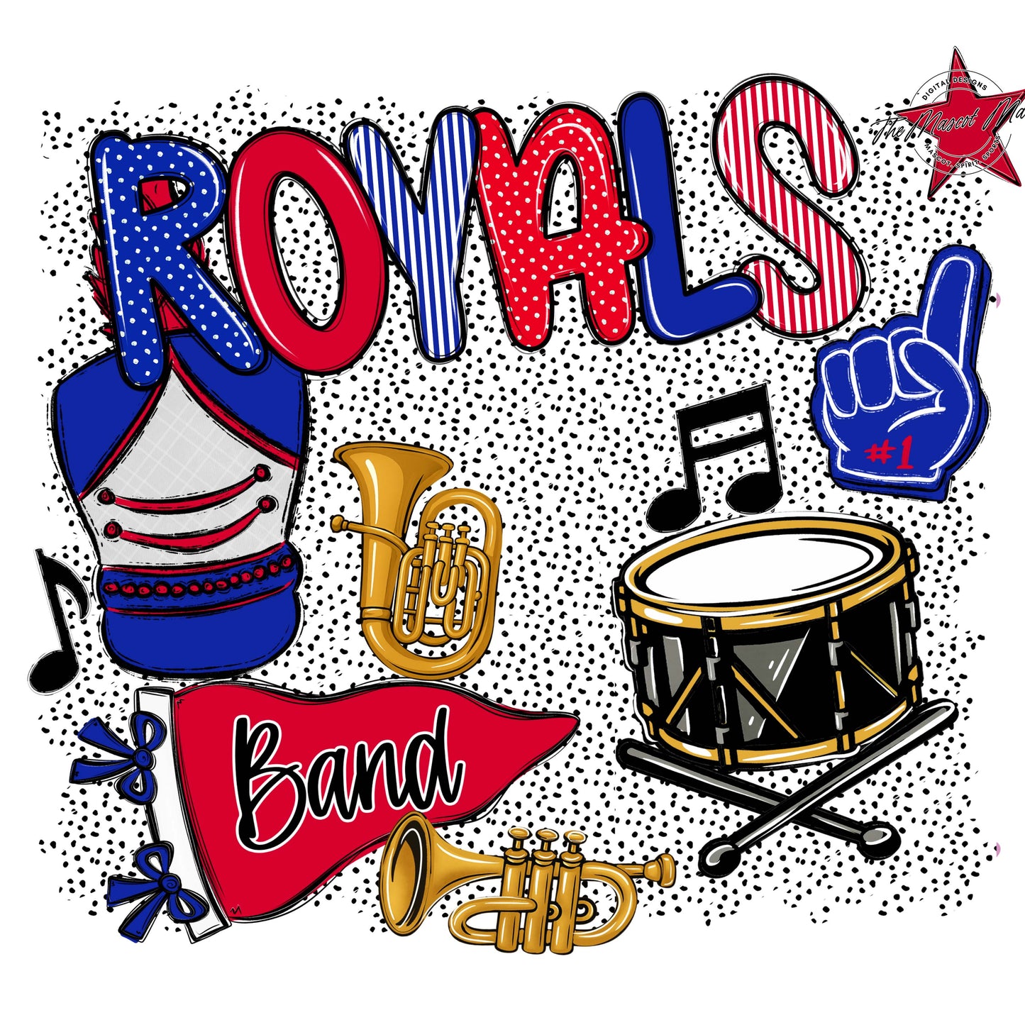Royals Band Spirit-Royal Blue & Red