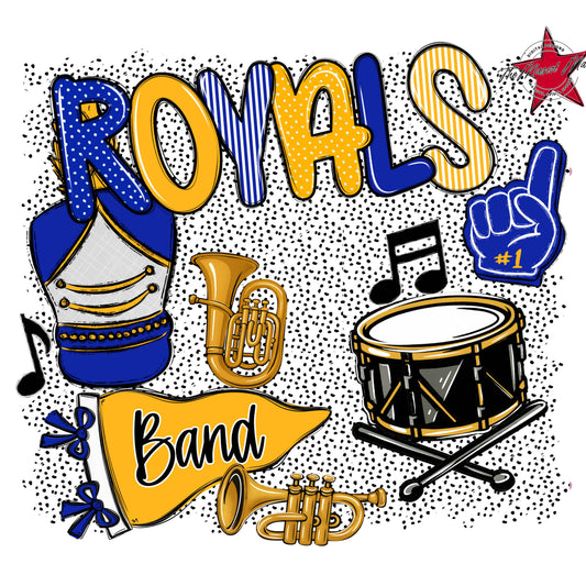 Royals Band Spirit-Royal Blue & Yellow