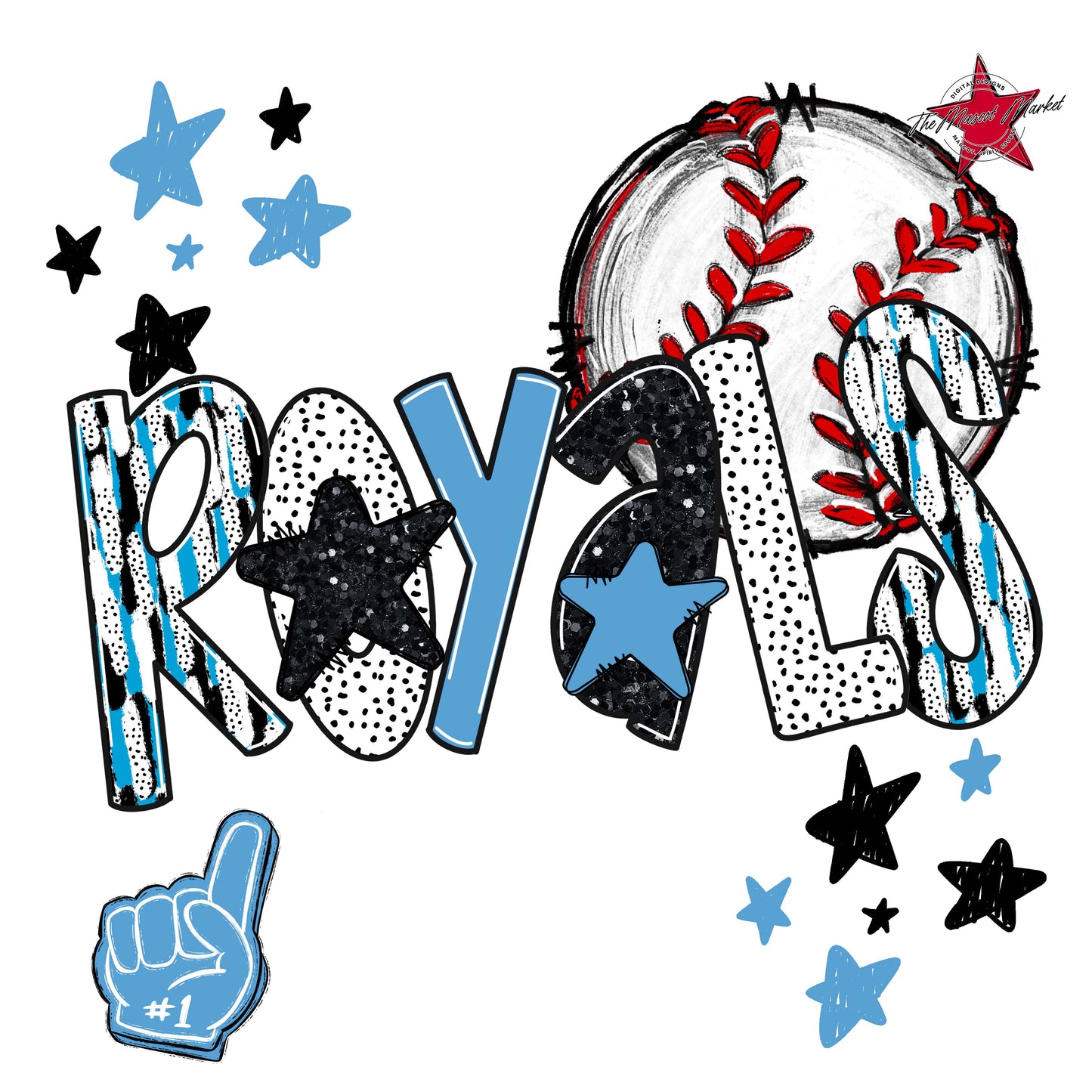 Royals Baseball Scrape-Carolina Blue
