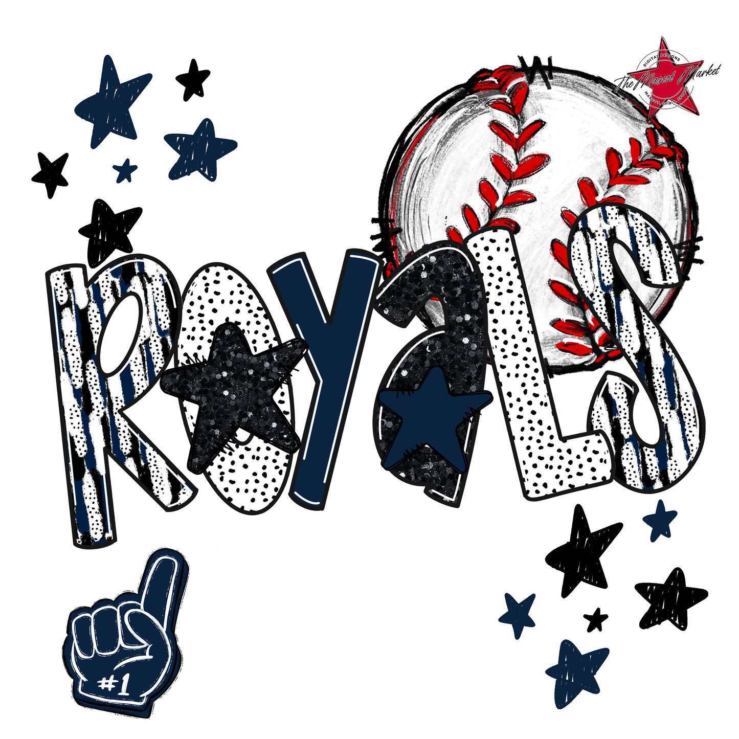 Royals Baseball Scrape-Navy
