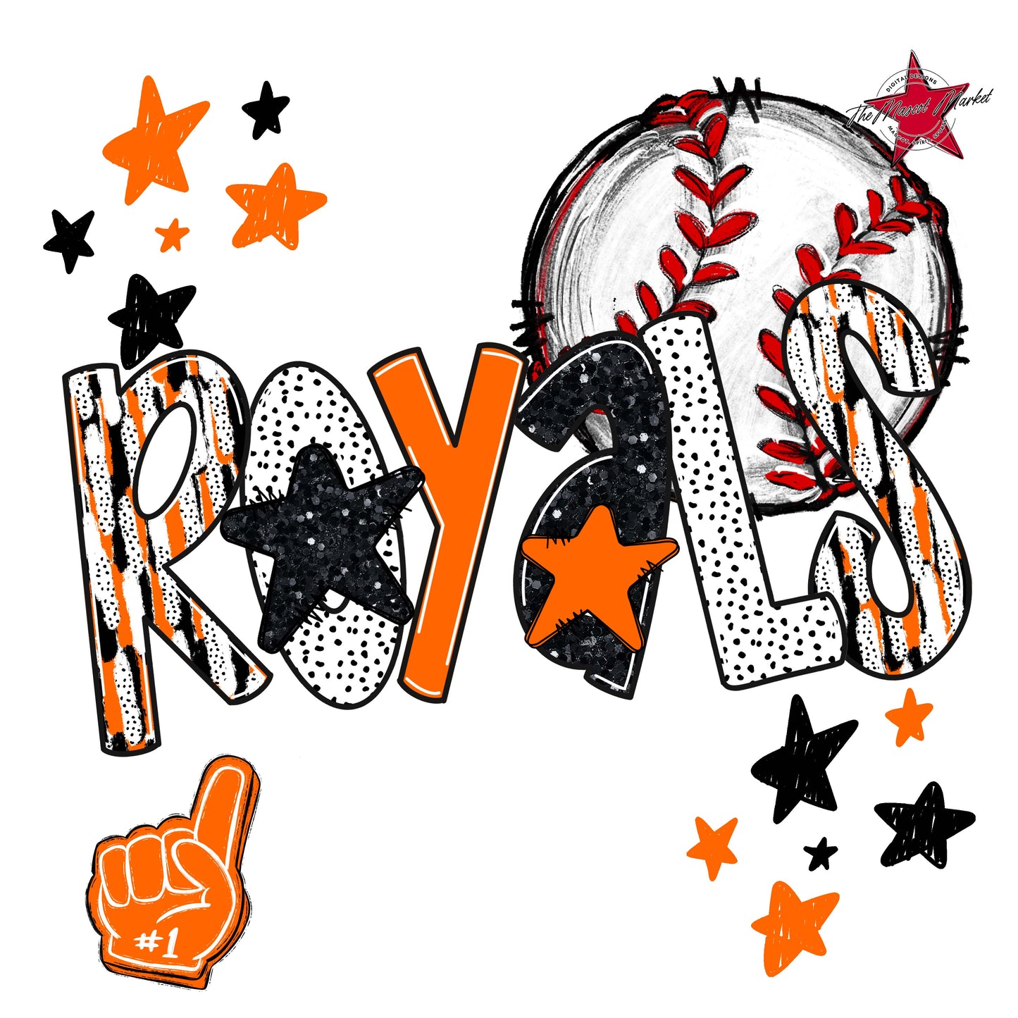 Royals Baseball Scrape-Orange