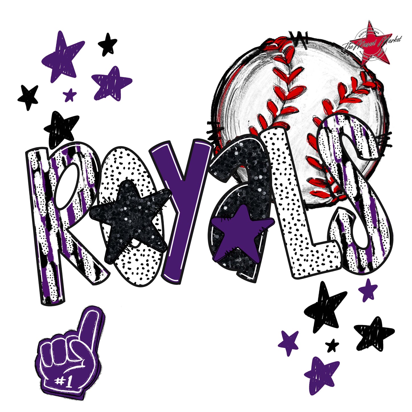 Royals Baseball Scrape-Purple