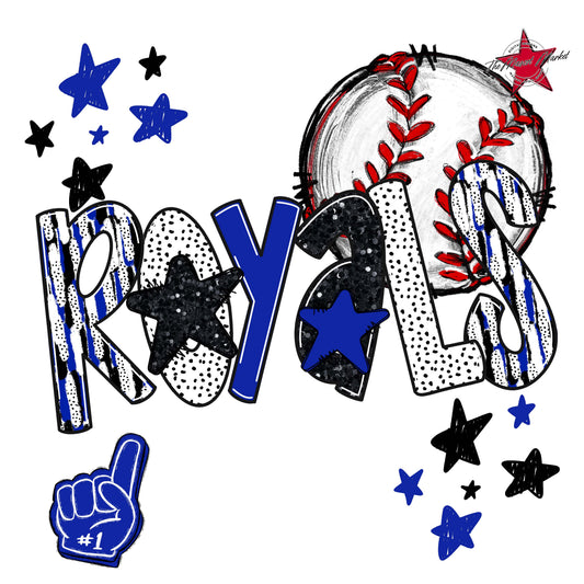 Royals Baseball Scrape-Royal Blue