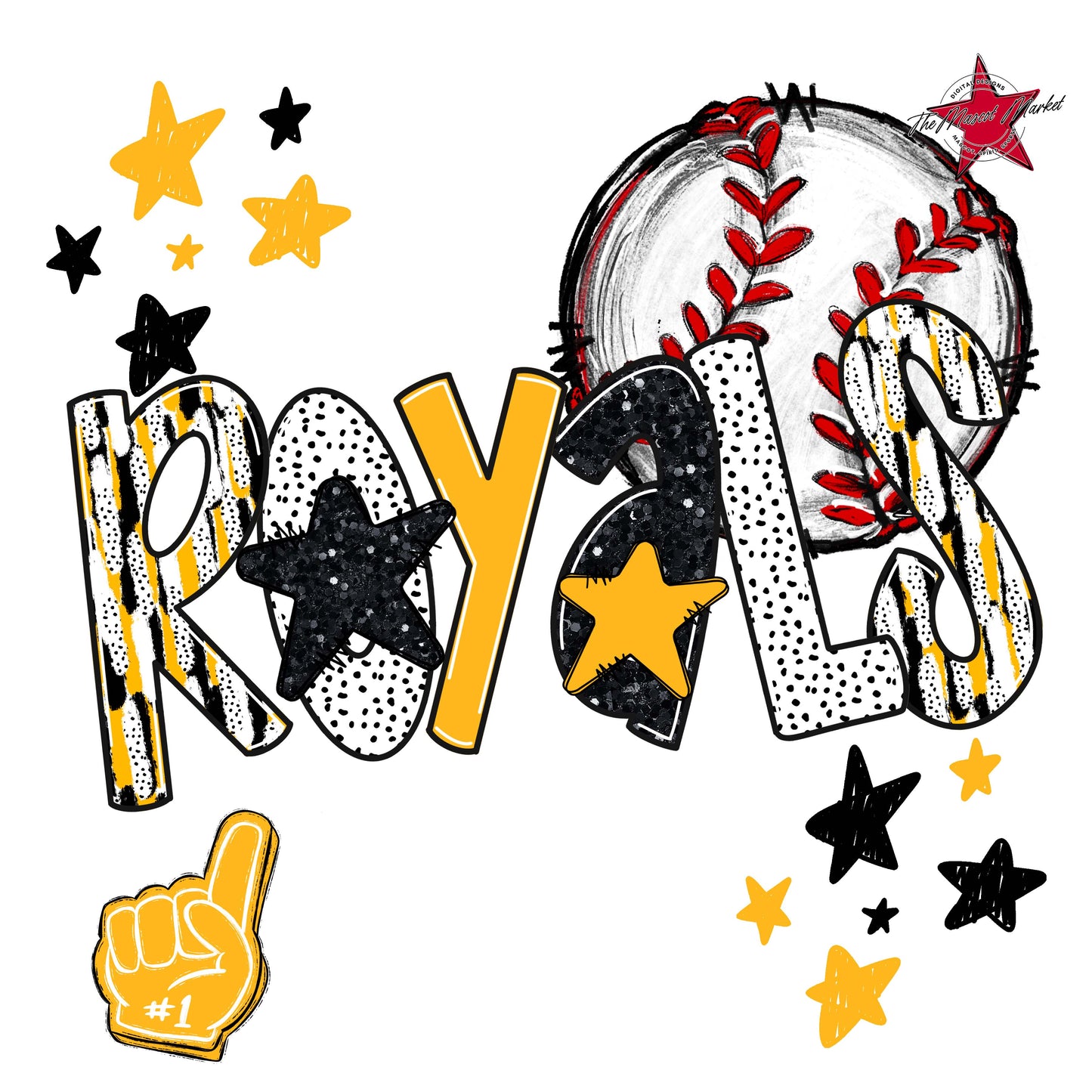 Royals Baseball Scrape-Yellow