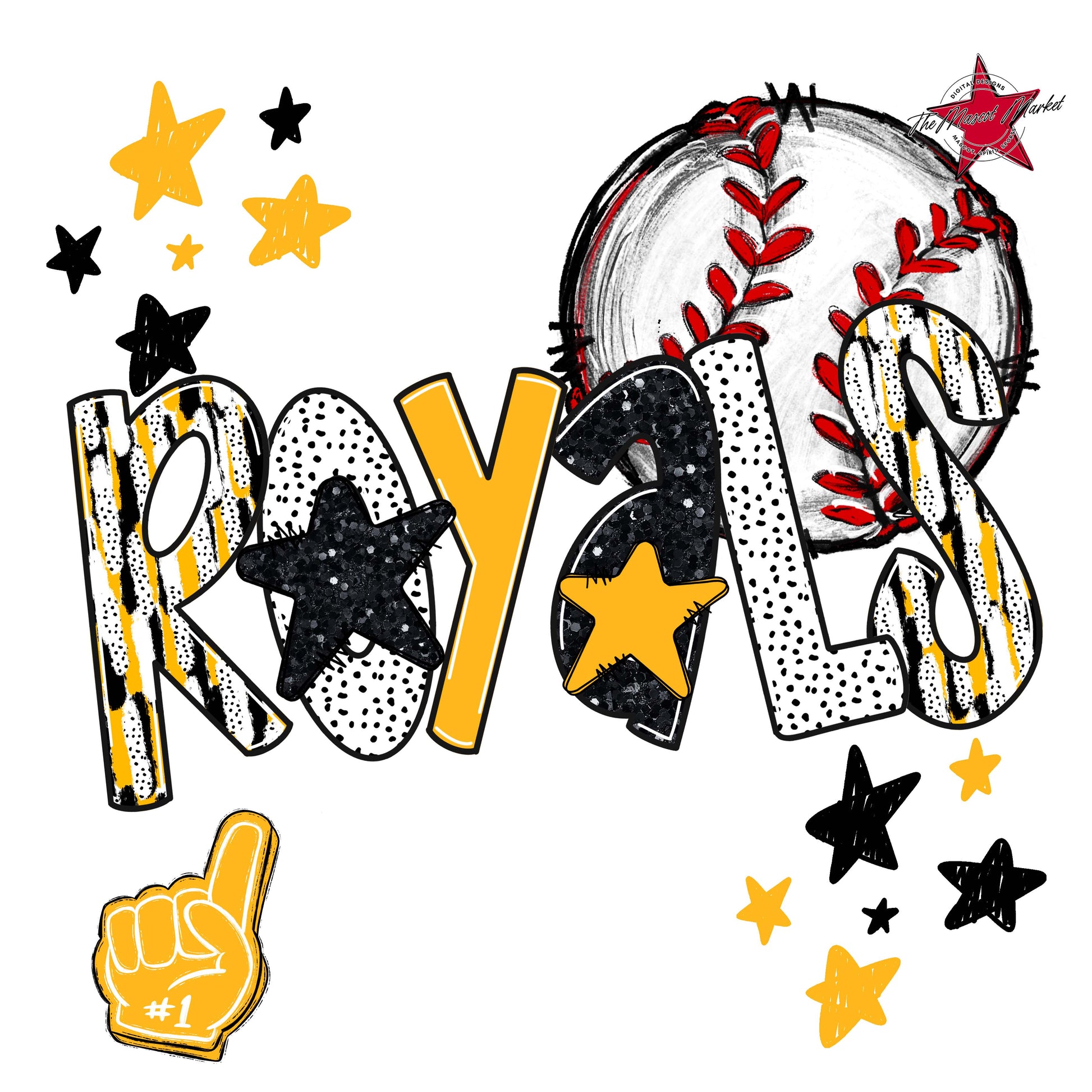 Royals Baseball Scrape-Yellow