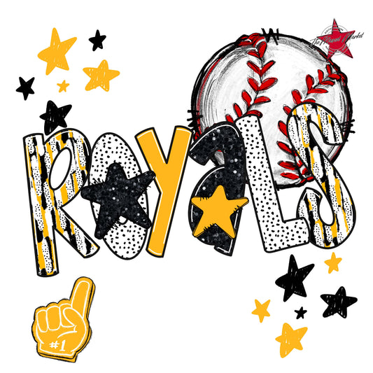 Royals Baseball Scrape-Yellow