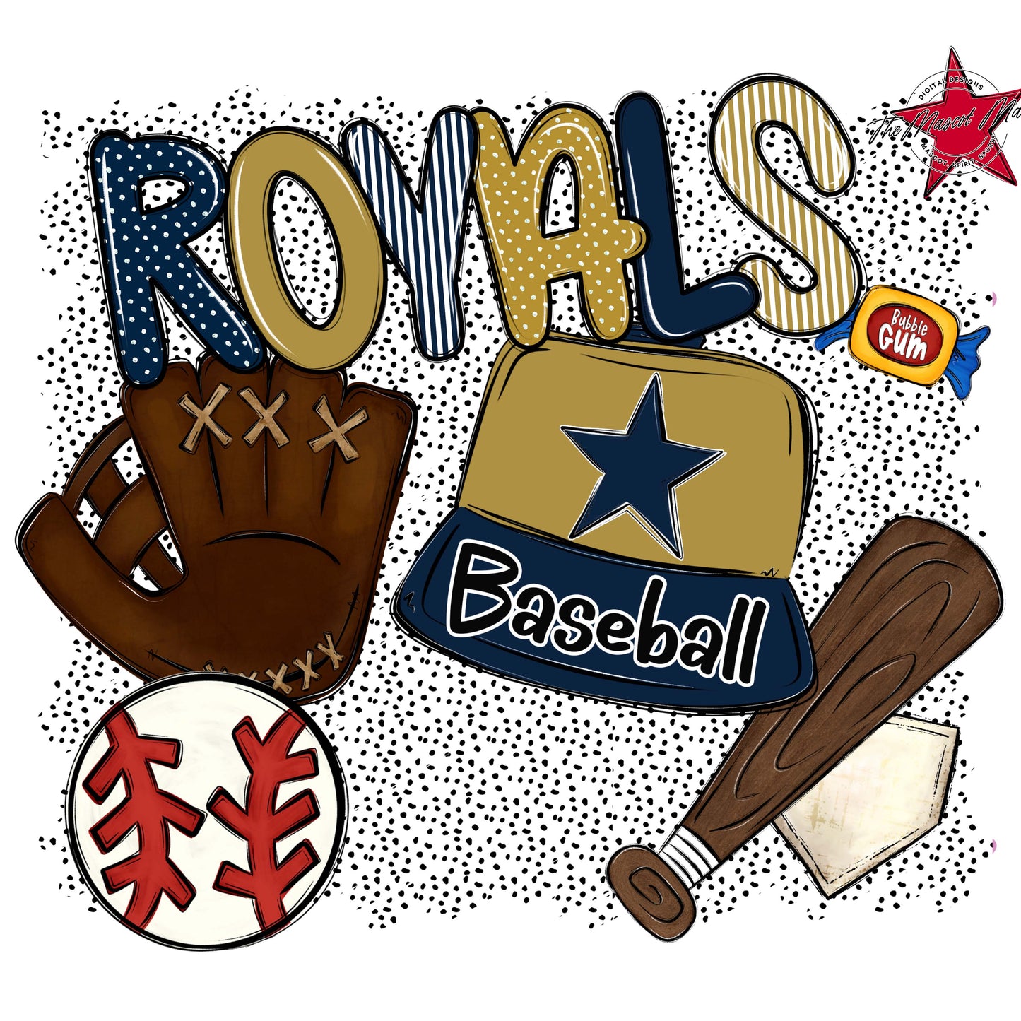 Royals Baseball Spirit-Navy & Gold