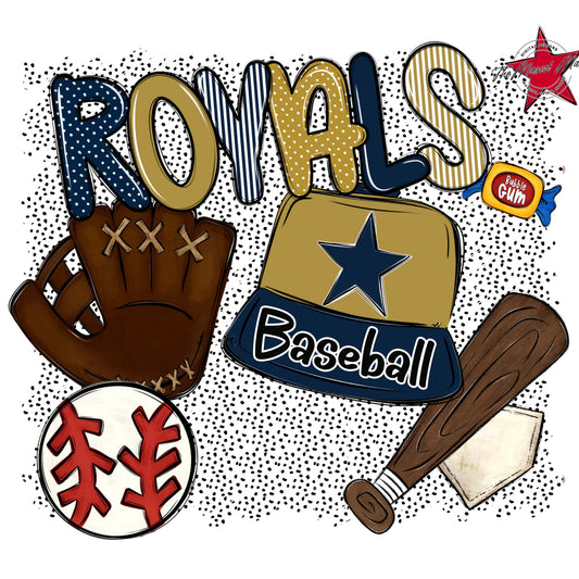 Royals Baseball Spirit-Navy & Gold