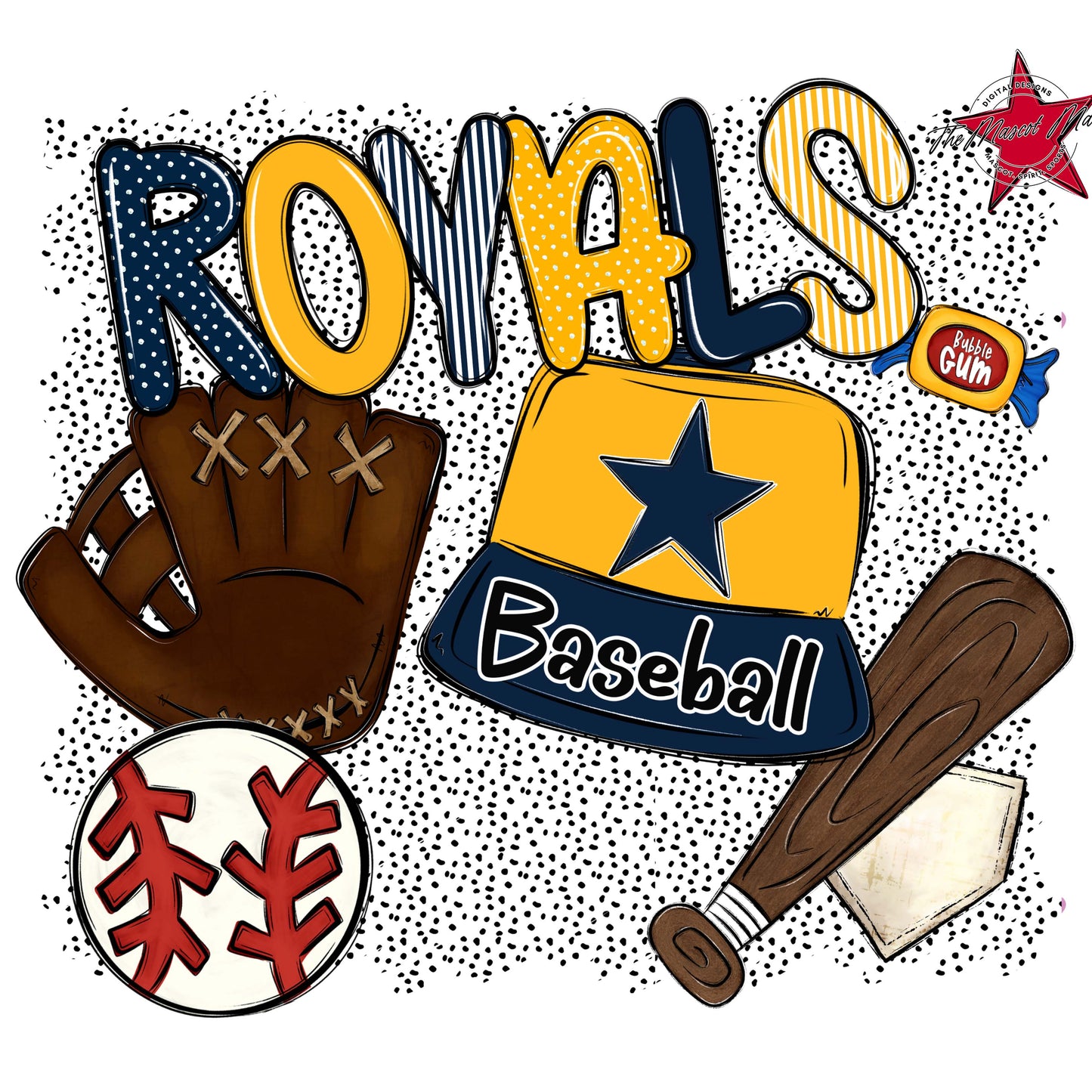 Royals Baseball Spirit-Navy & Yellow