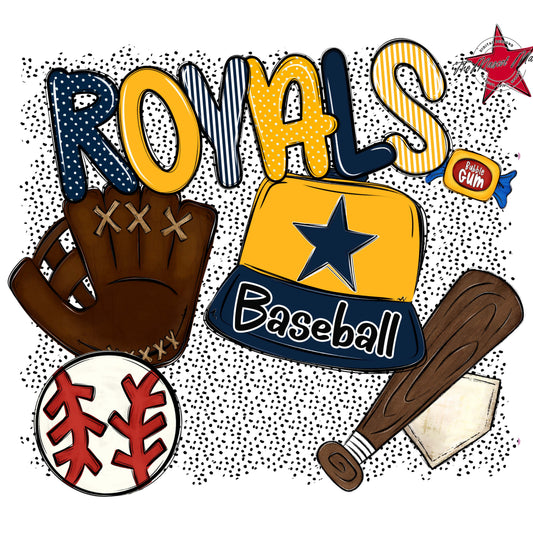 Royals Baseball Spirit-Navy & Yellow
