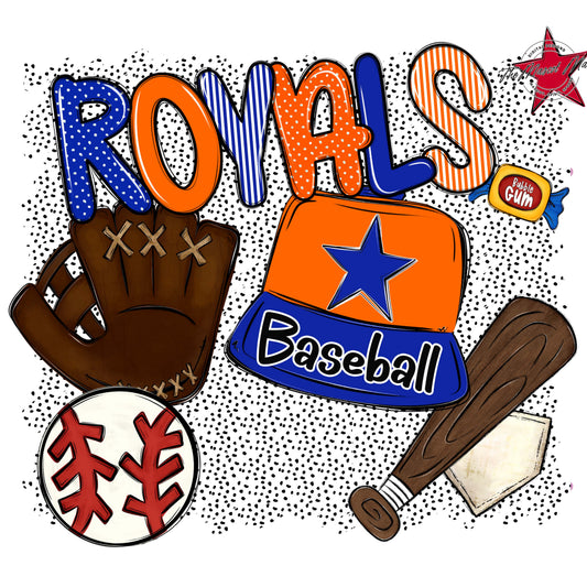 Royals Baseball Spirit-Royal Blue & Orange