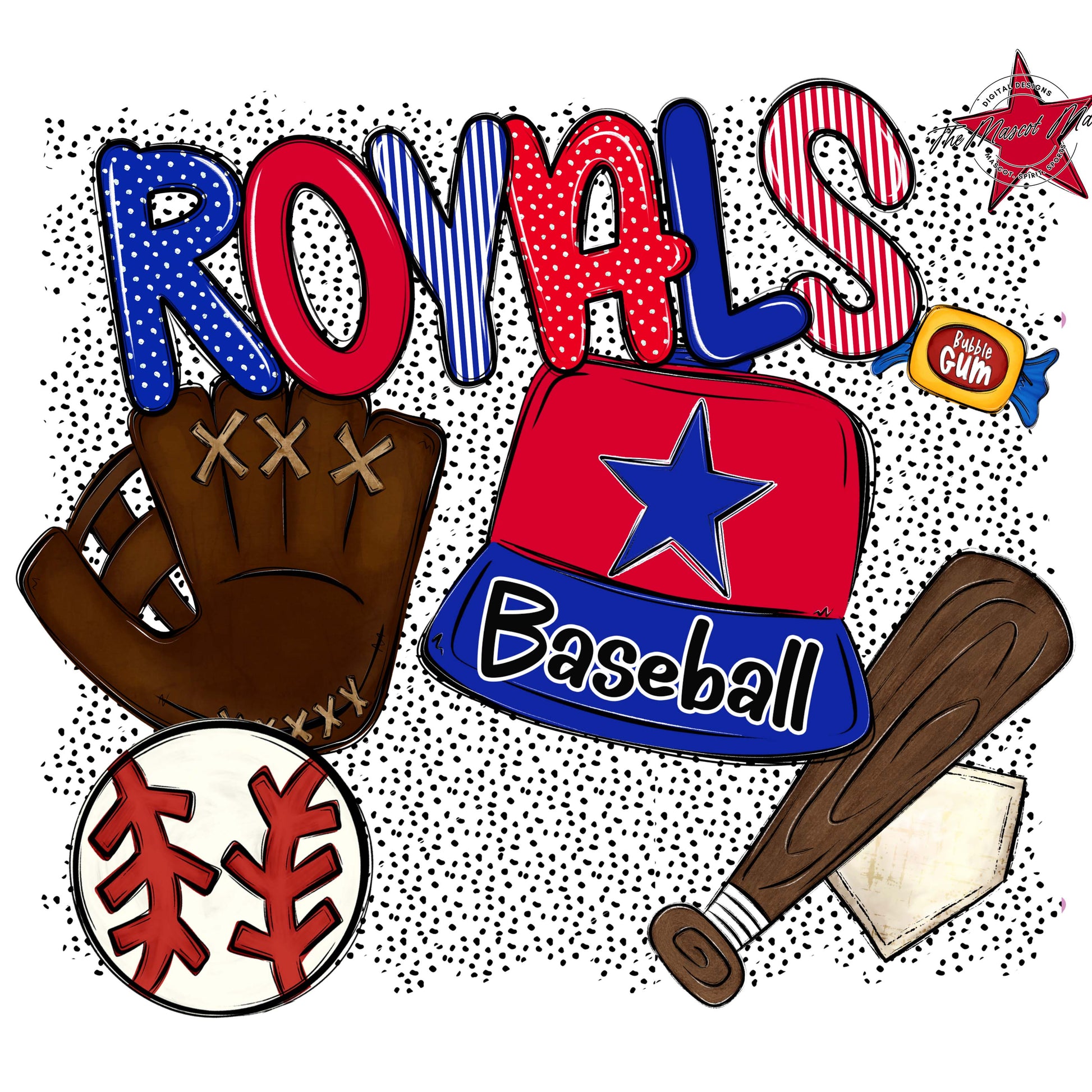 Royals Baseball Spirit-Royal Blue & Red