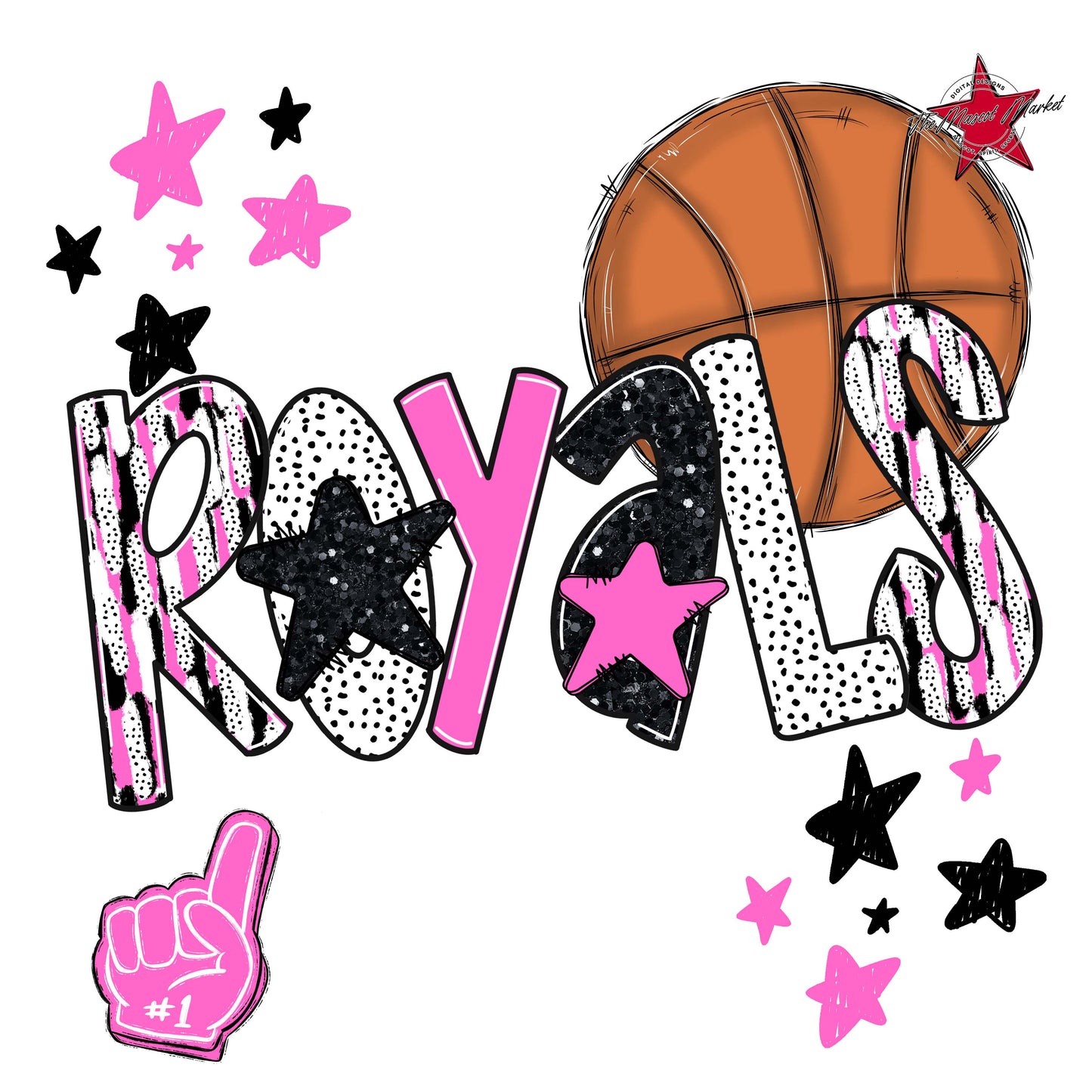 Royals Basketball Scrape-Baby Pink