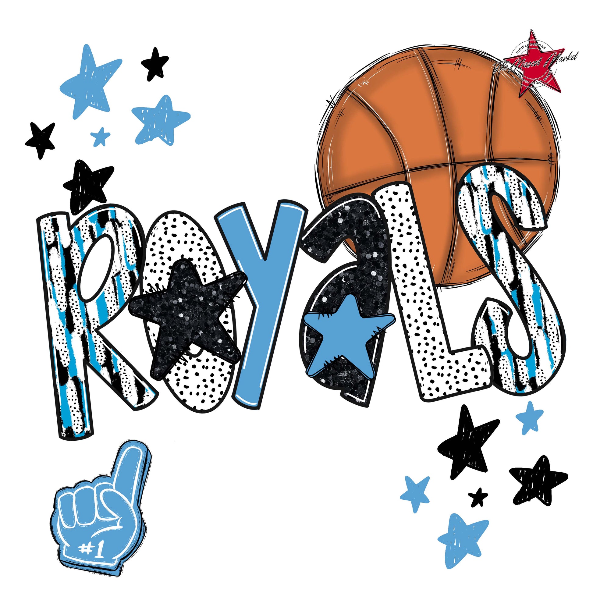 Royals Basketball Scrape-Carolina Blue