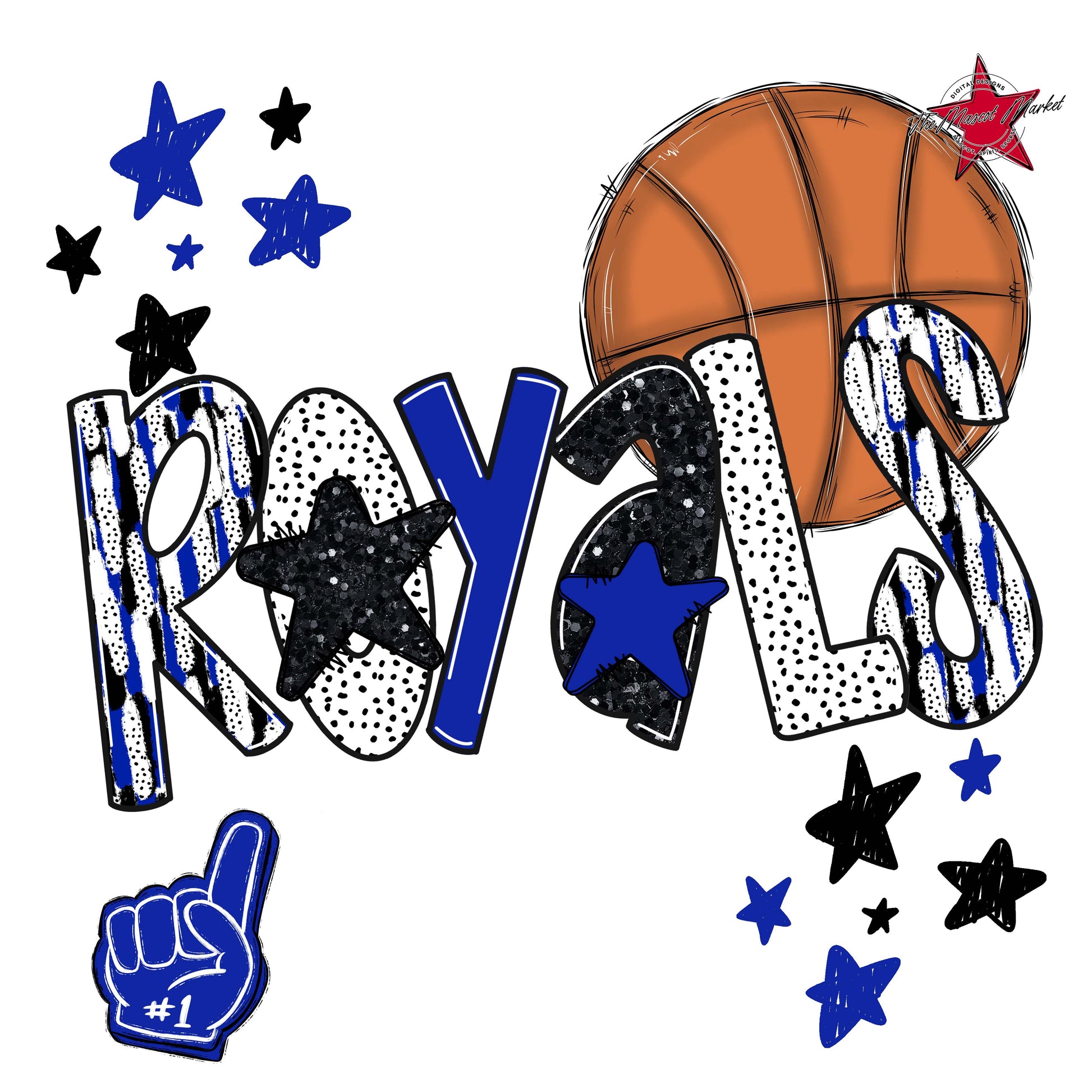 Royals Basketball Scrape-Royal Blue