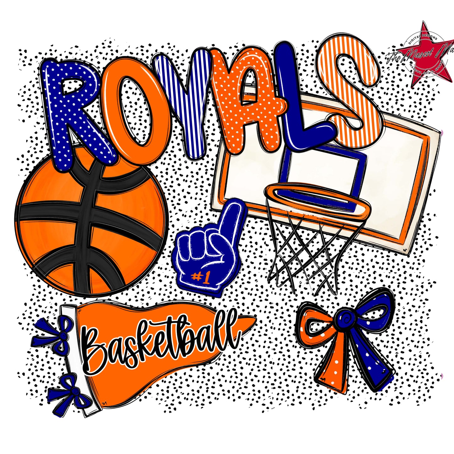 Royals Basketball Spirit-Blue & Orange