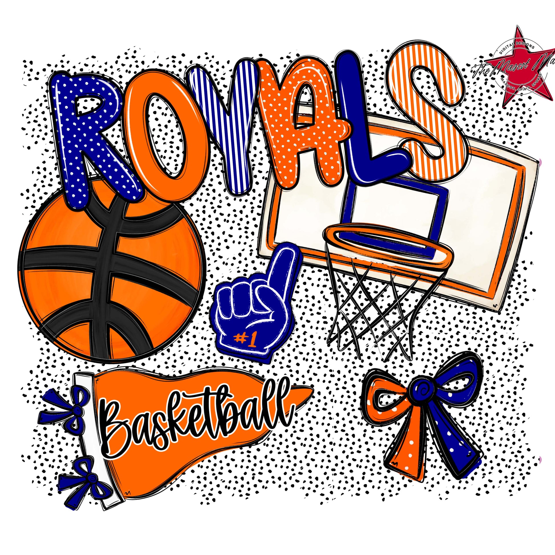 Royals Basketball Spirit-Blue & Orange