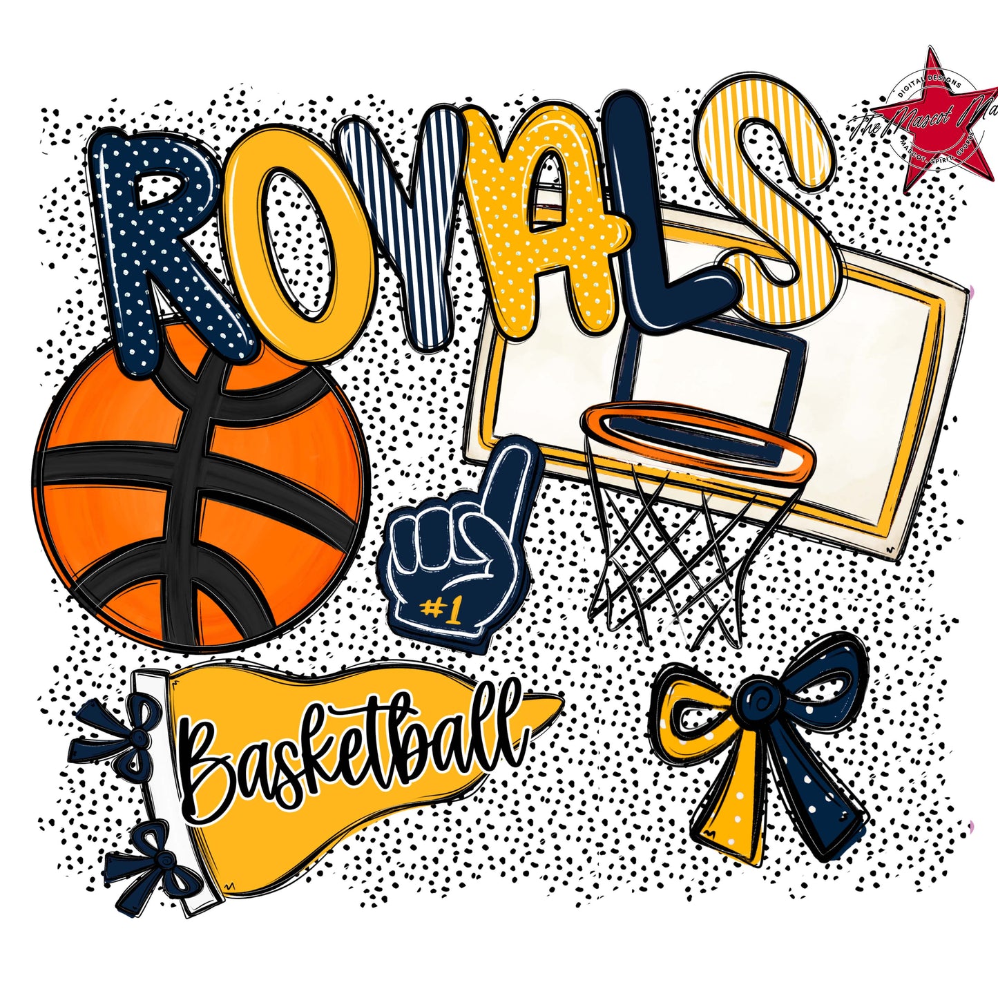 Royals Basketball Spirit-Navy & Yellow