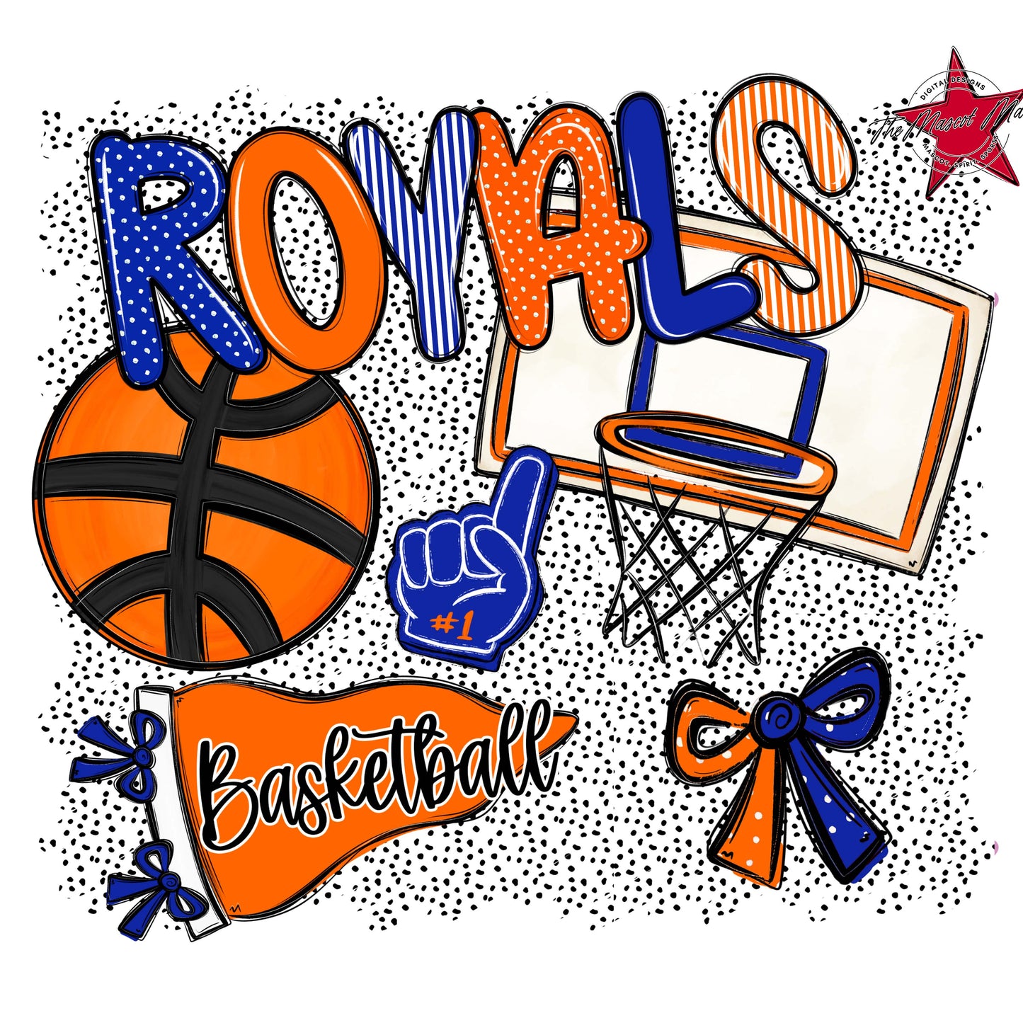 Royals Basketball Spirit-Royal Blue & Orange