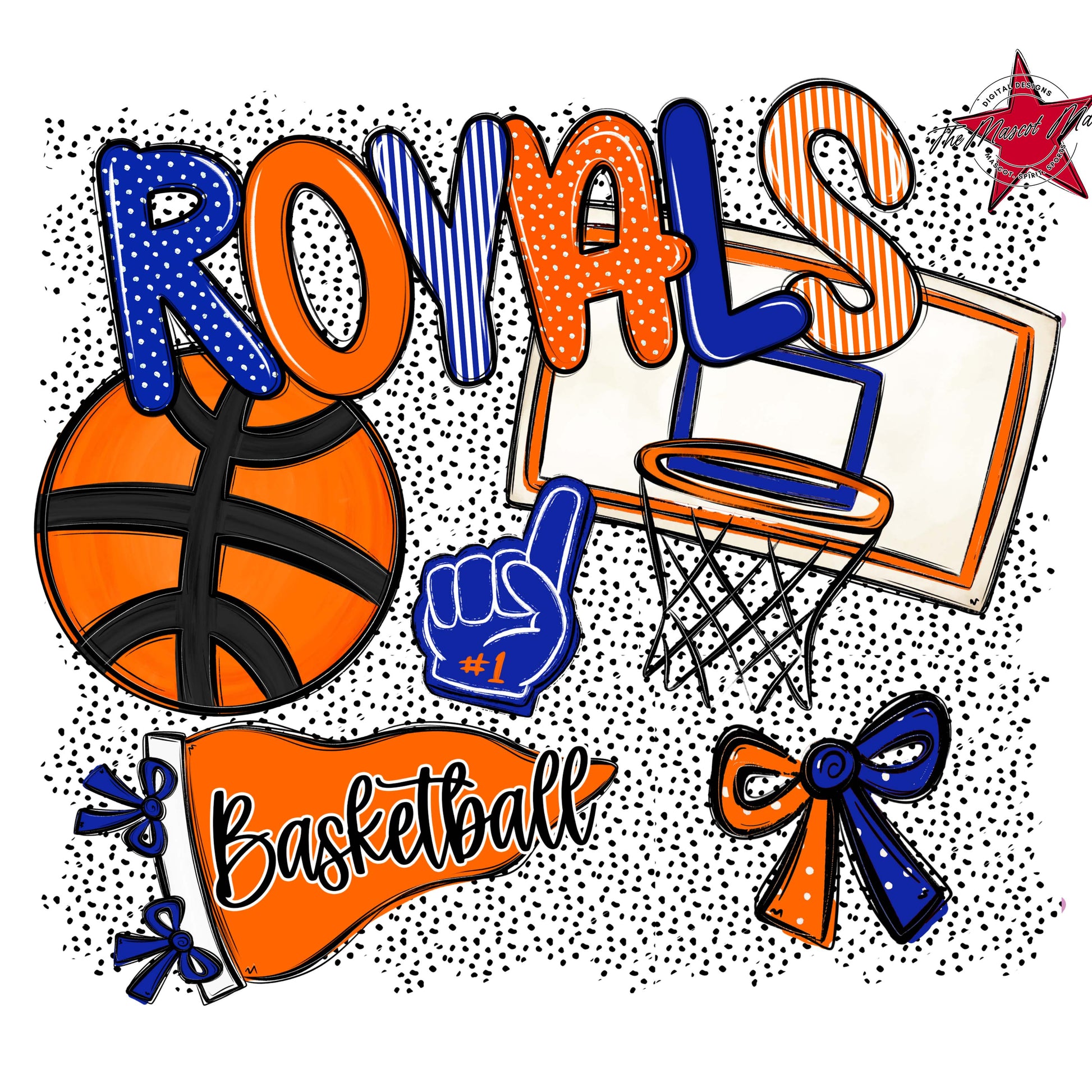 Royals Basketball Spirit-Royal Blue & Orange