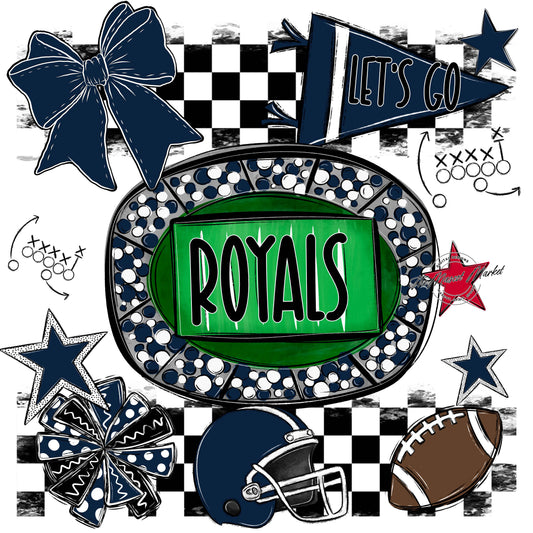 Royals Checkers Spirit Design-Navy