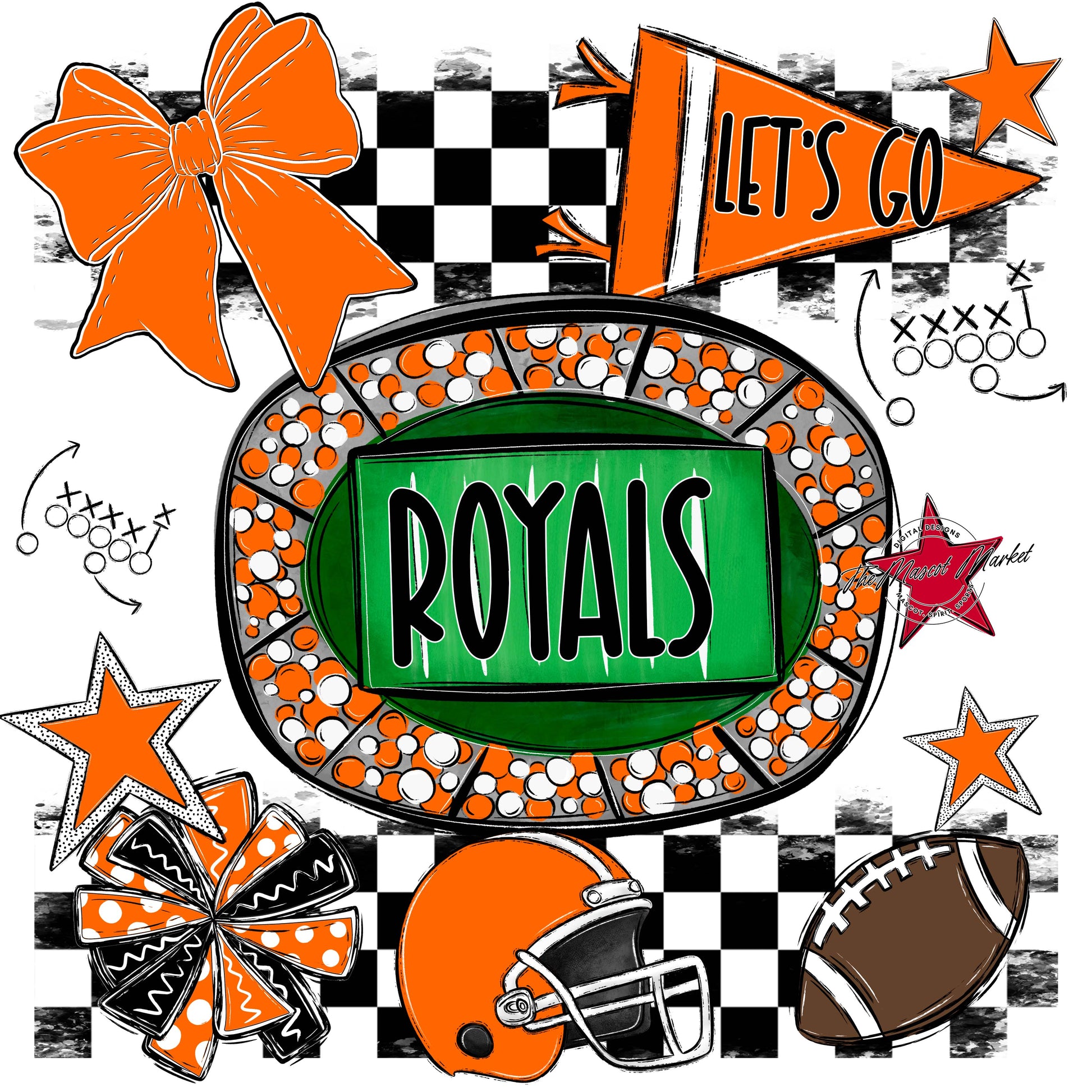 Royals Checkers Spirit Design-Orange