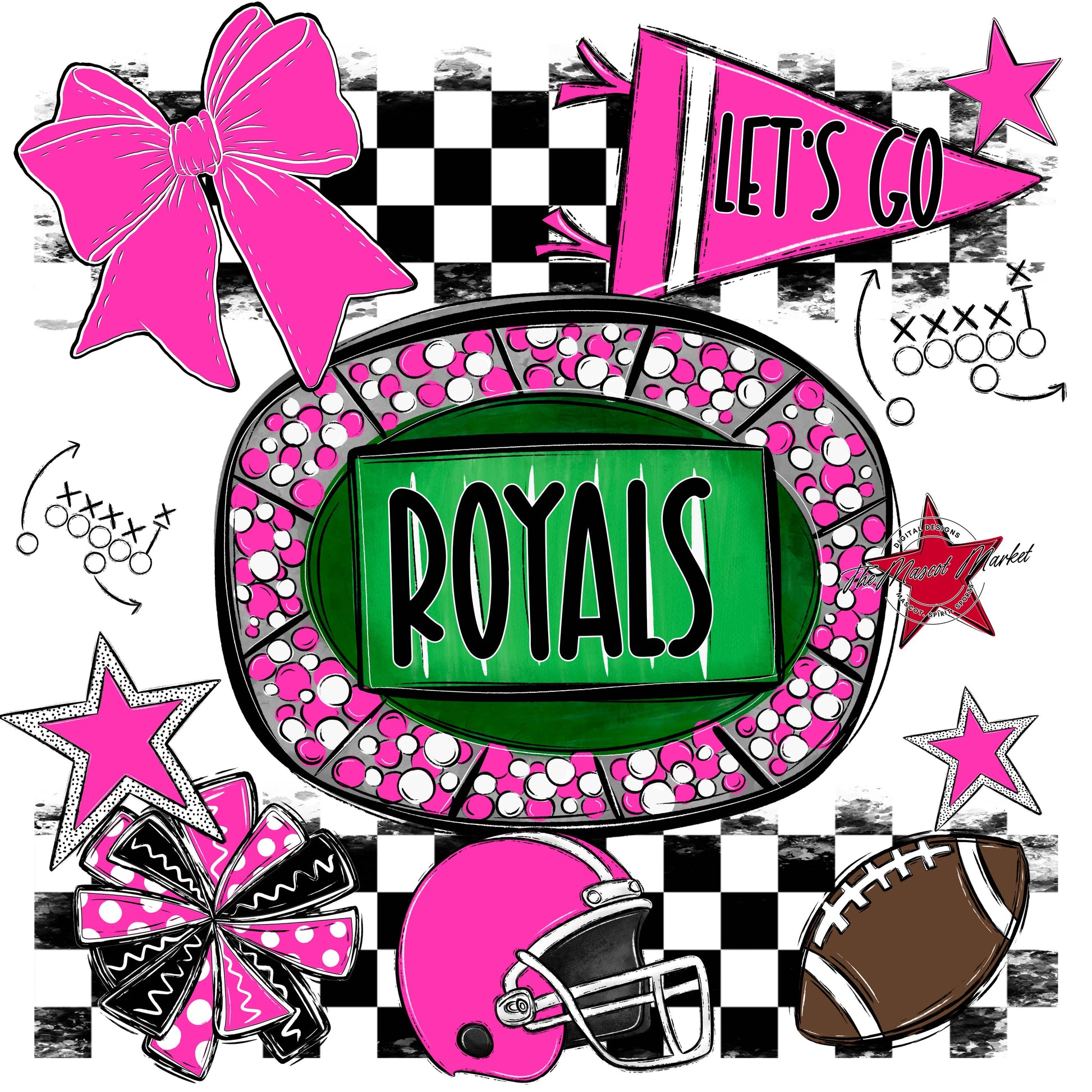 Royals Checkers Spirit Design-Pink