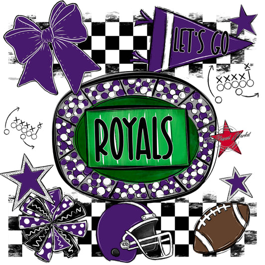 Royals Checkers Spirit Design-Purple