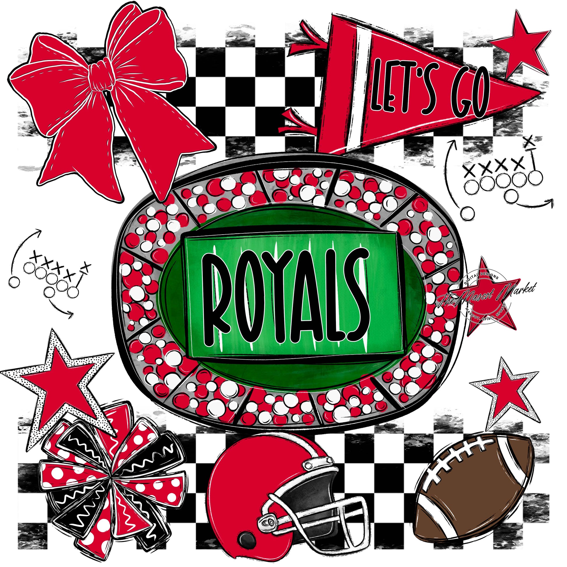 Royals Checkers Spirit Design-Red