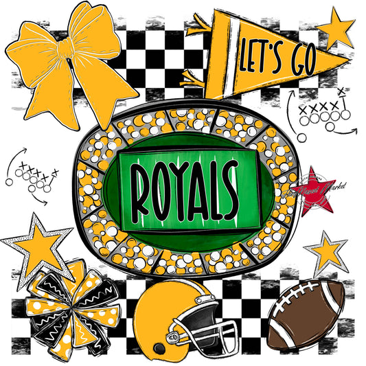 Royals Checkers Spirit Design-Yellow