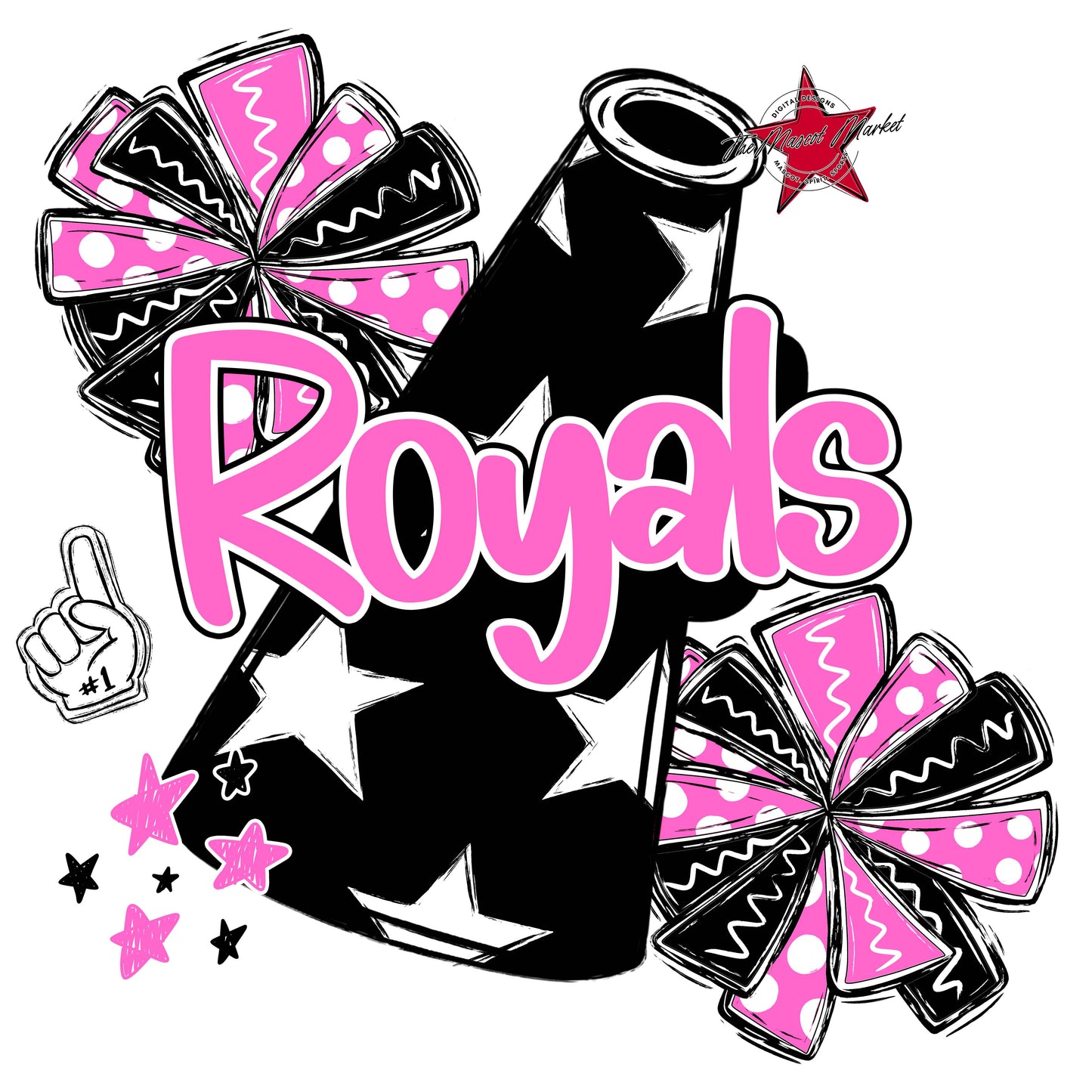 Royals Cheer Megaphone Design-Baby Pink