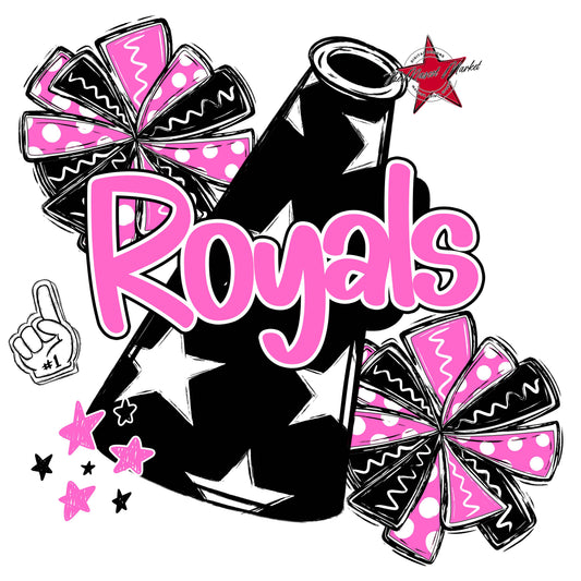 Royals Cheer Megaphone Design-Baby Pink