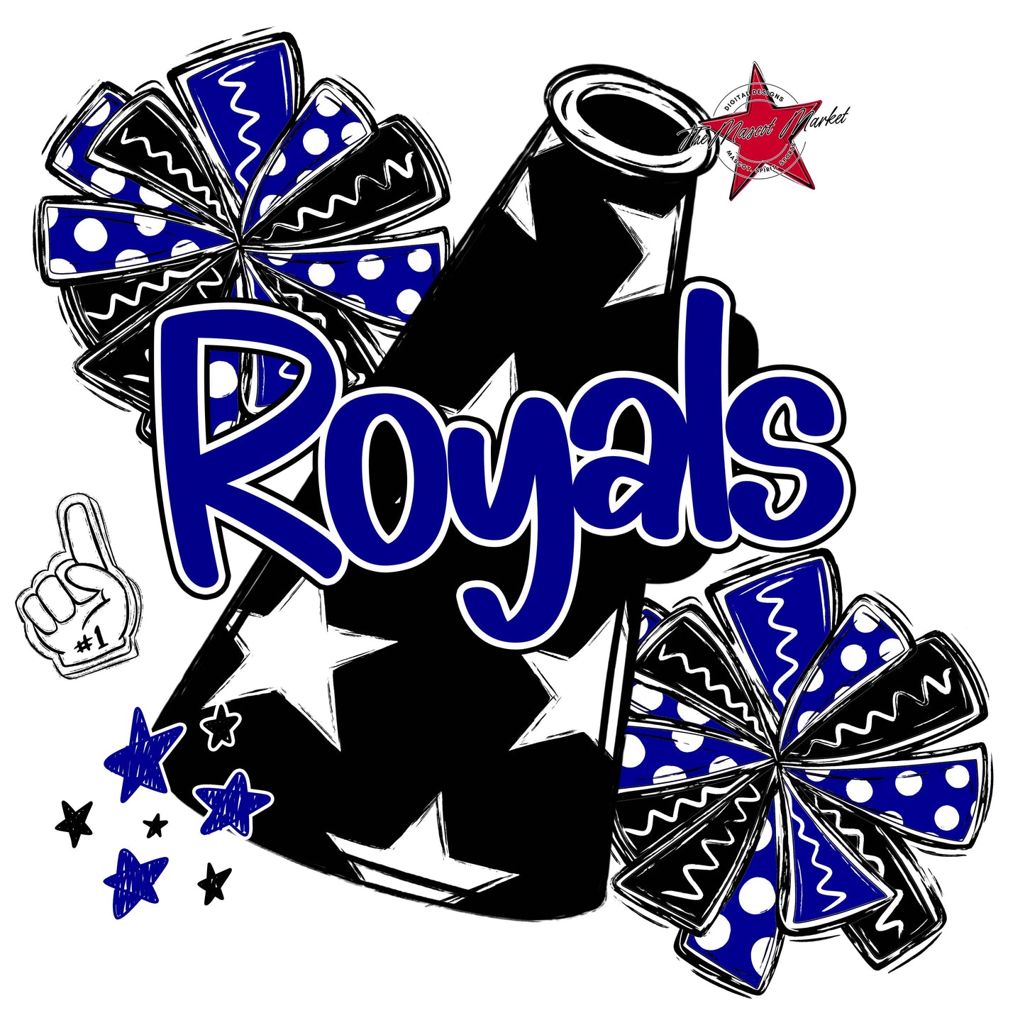 Royals Cheer Megaphone Design-Blue