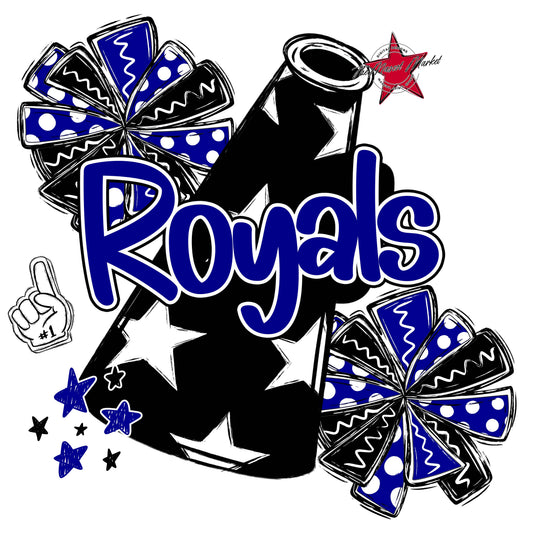 Royals Cheer Megaphone Design-Blue