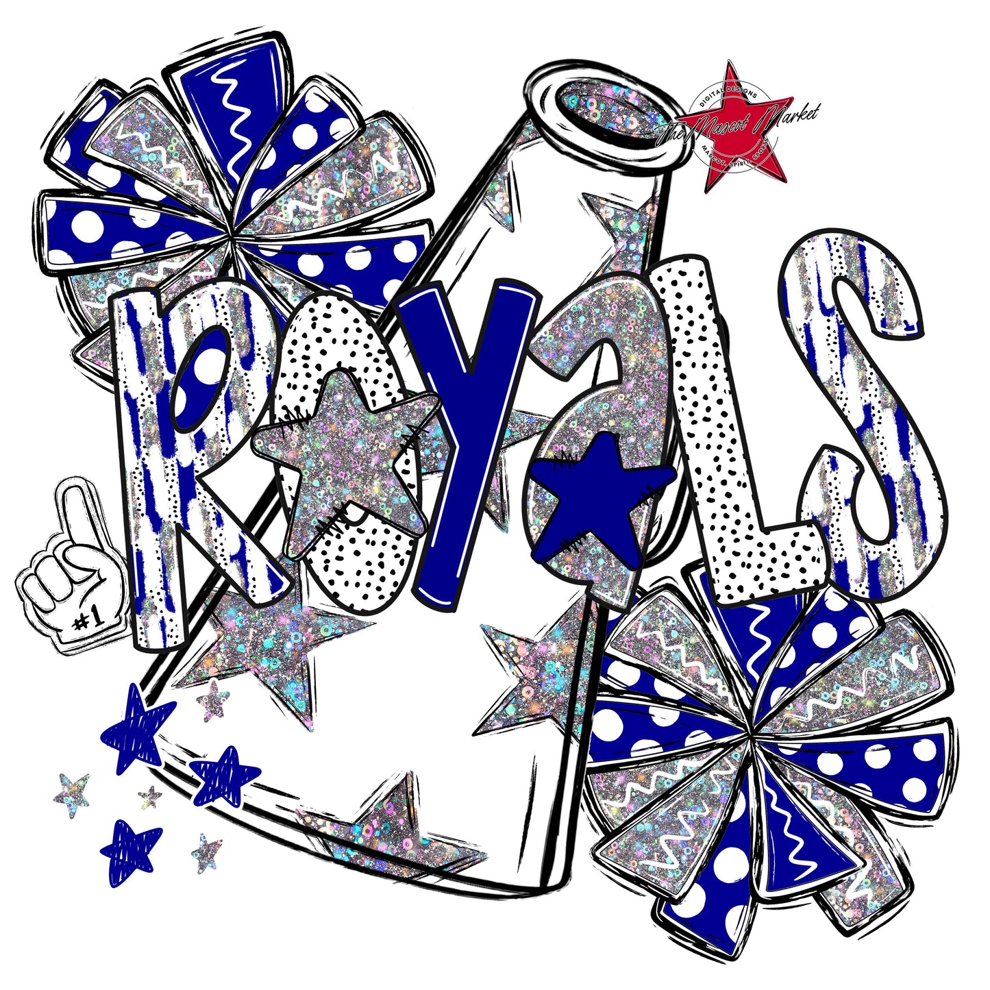 Royals Cheer Megaphone Scrape-Blue