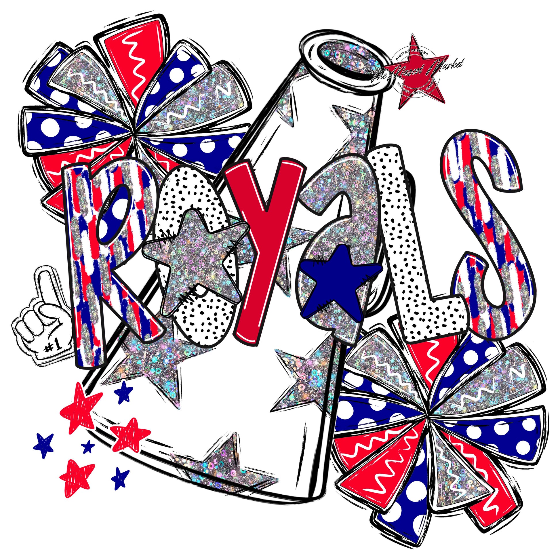 Royals Cheer Megaphone Scrape-Blue & Red