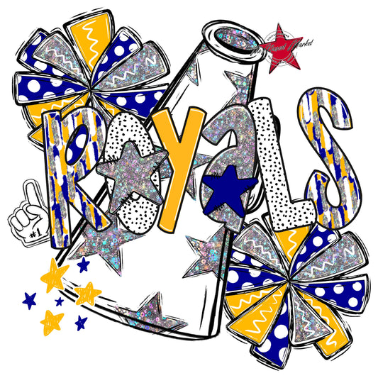 Royals Cheer Megaphone Scrape-Blue & Yellow