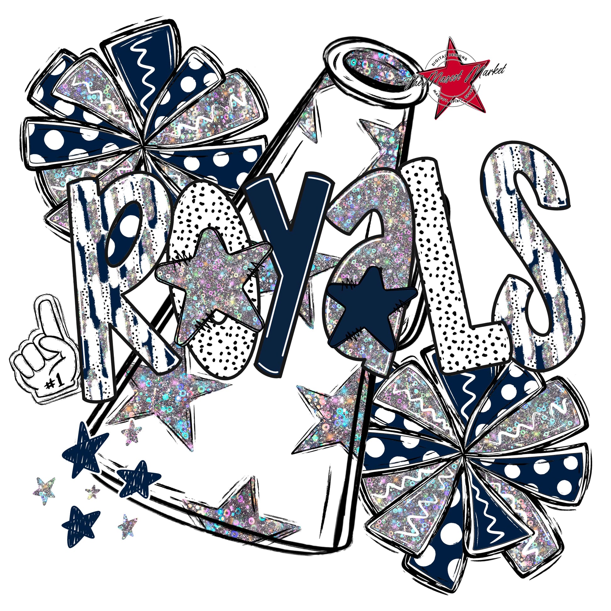 Royals Cheer Megaphone Scrape-Navy
