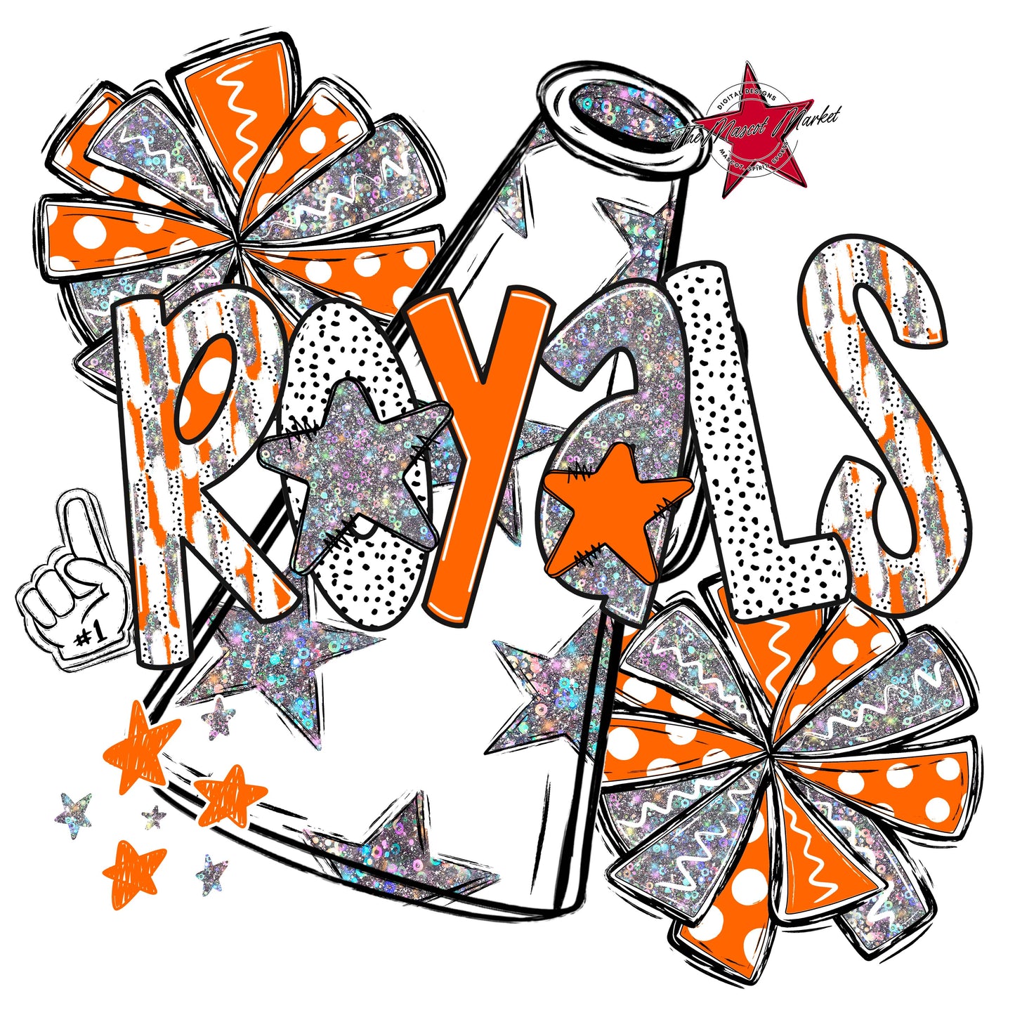 Royals Cheer Megaphone Scrape-Orange