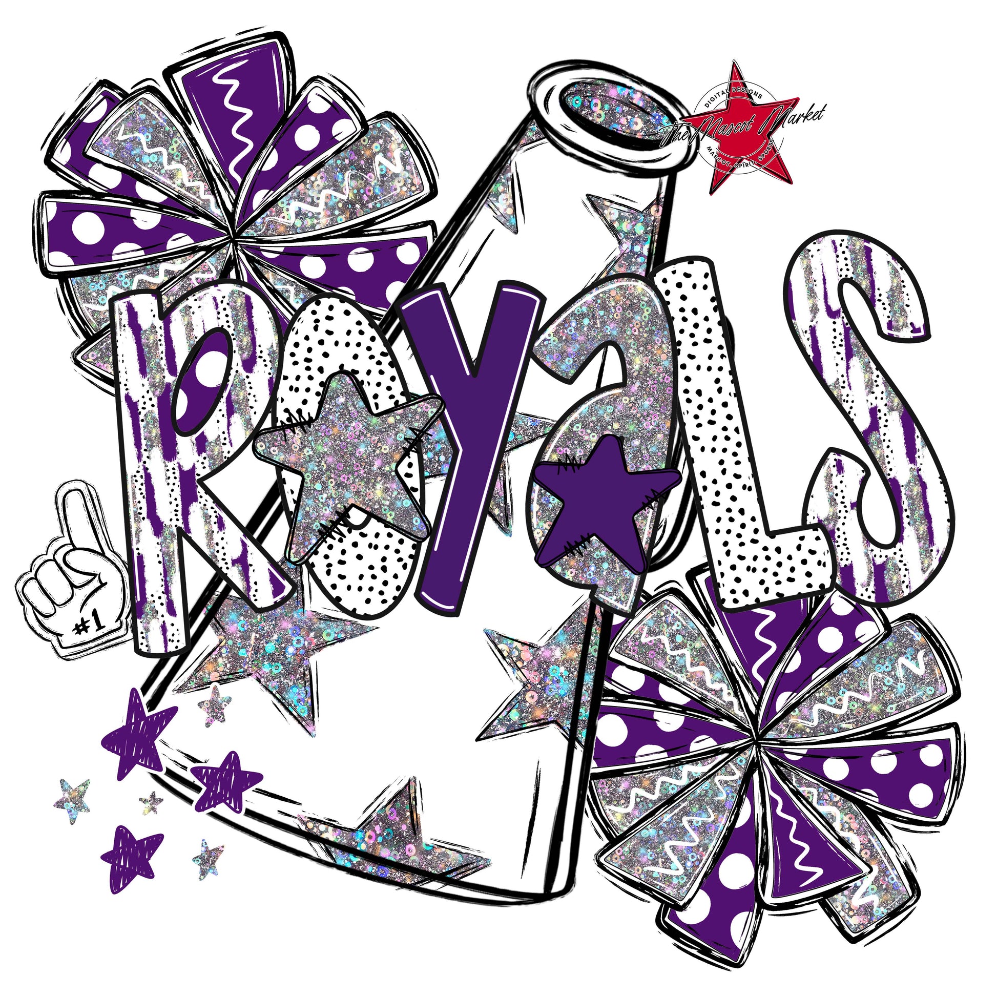 Royals Cheer Megaphone Scrape-Purple