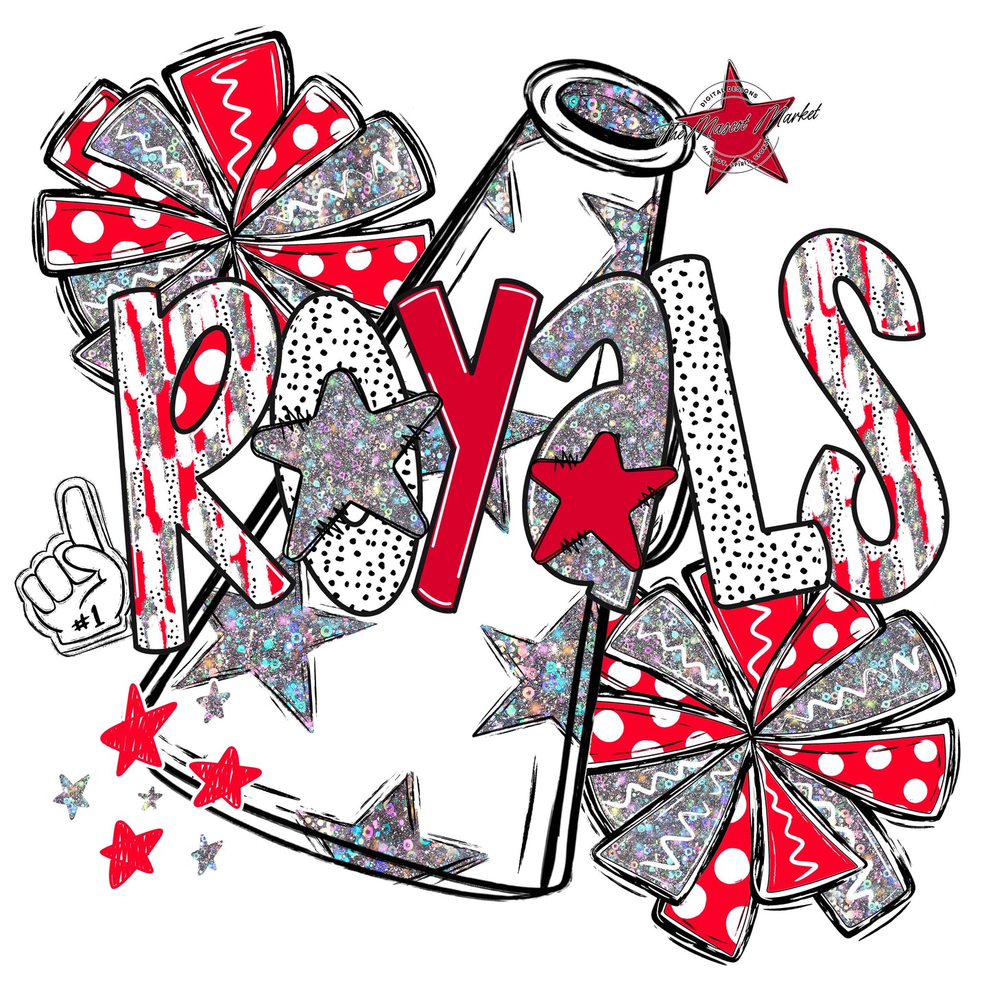 Royals Cheer Megaphone Scrape-Red