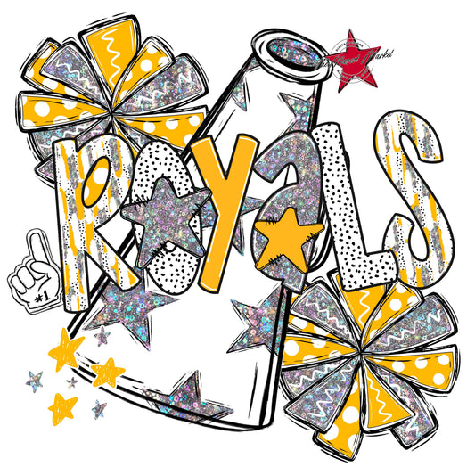 Royals Cheer Megaphone Scrape-Yellow