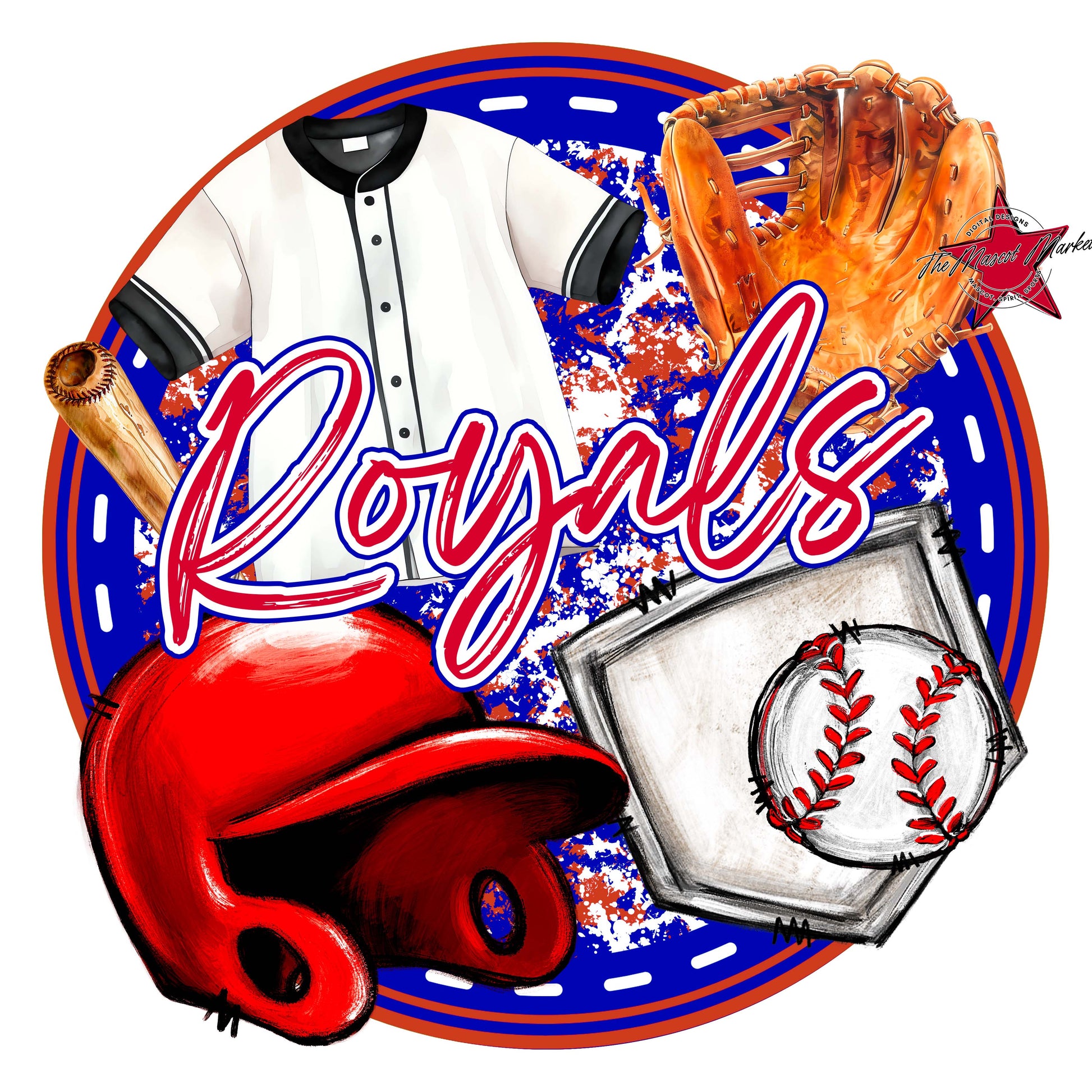 Royals Circle Baseball Frame-Blue & Red