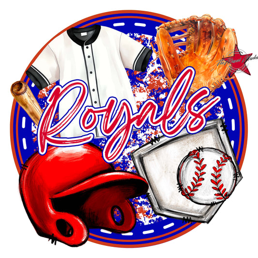 Royals Circle Baseball Frame-Blue & Red