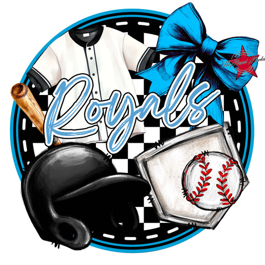 Royals Circle Baseball Frame-Carolina Blue